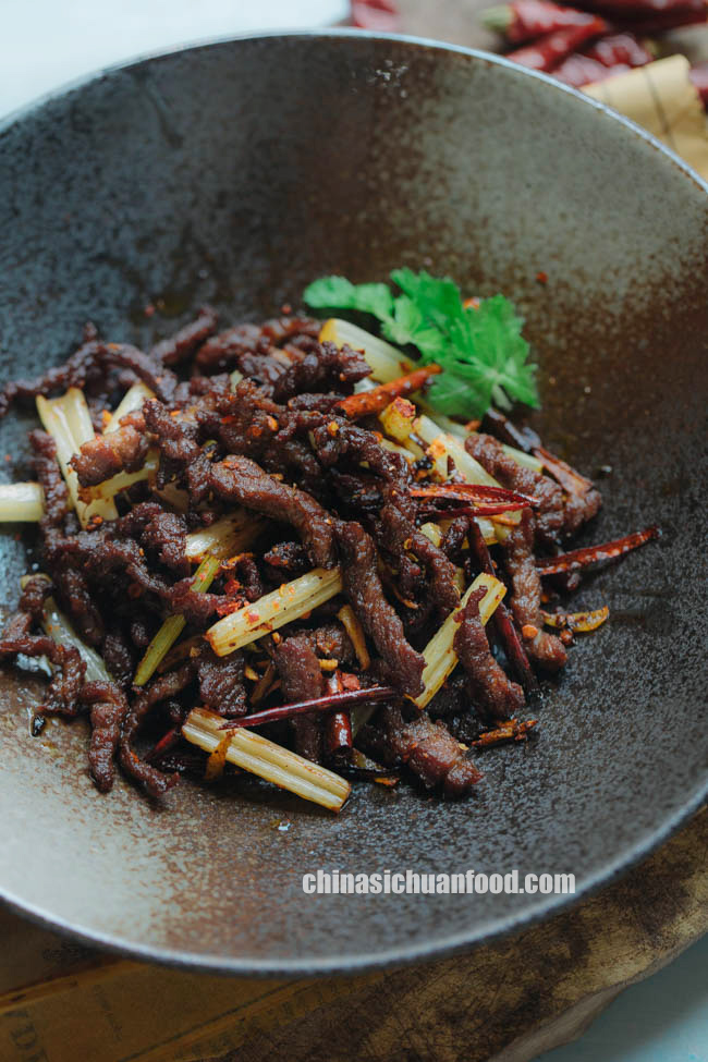 Szechuan dry-fried beef|chinasichuanfood.com