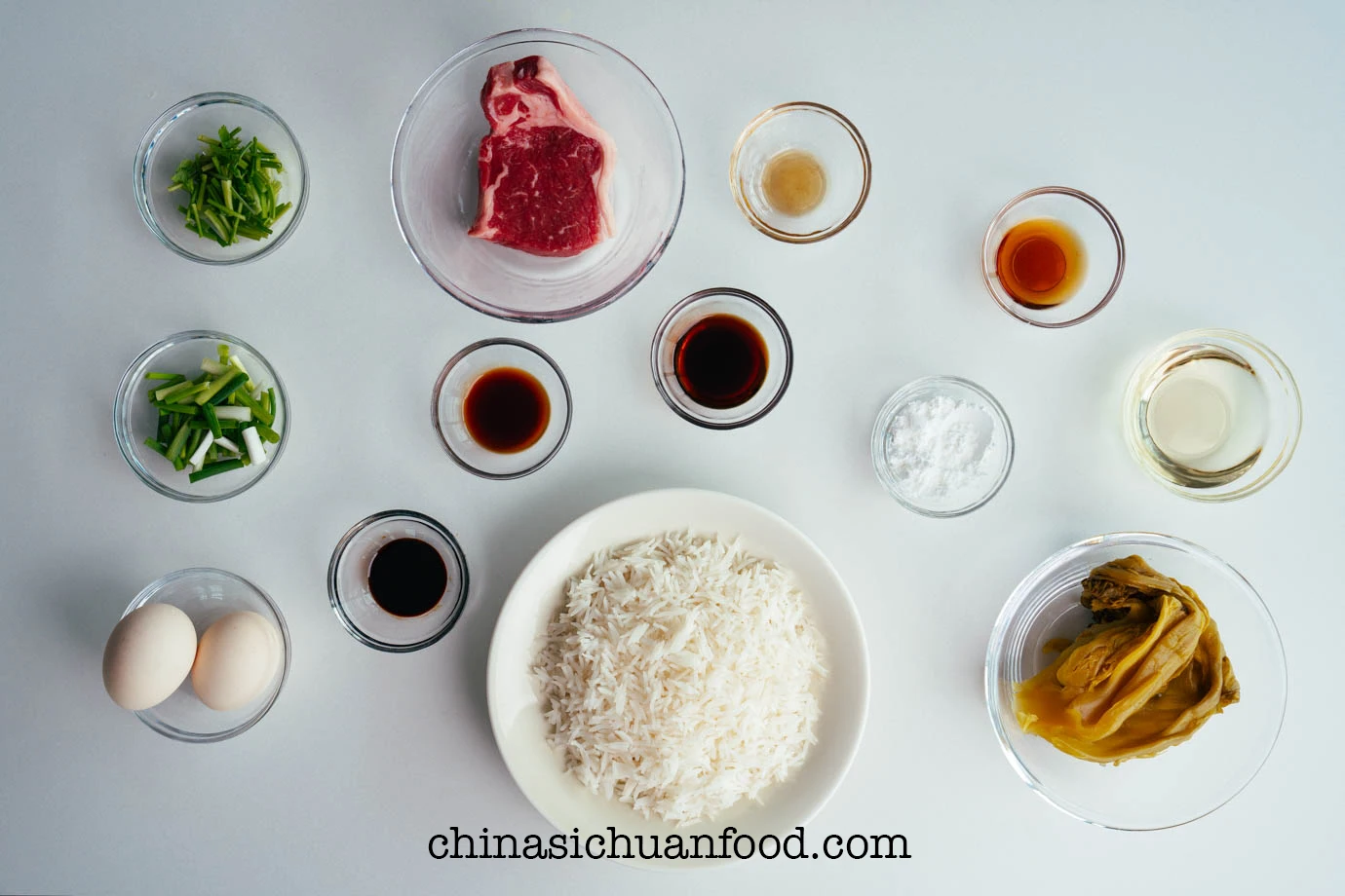 beef and mustard green fried rice | chinasichuanfood.com