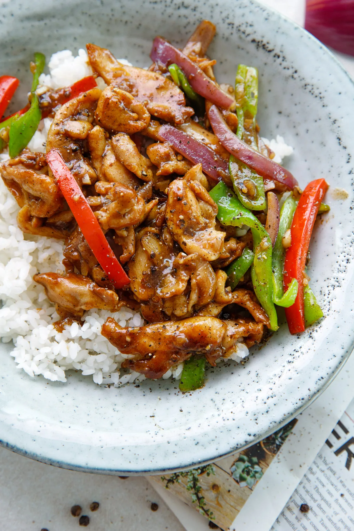 black pepper chicken stir fry | chinasichuanfood.com