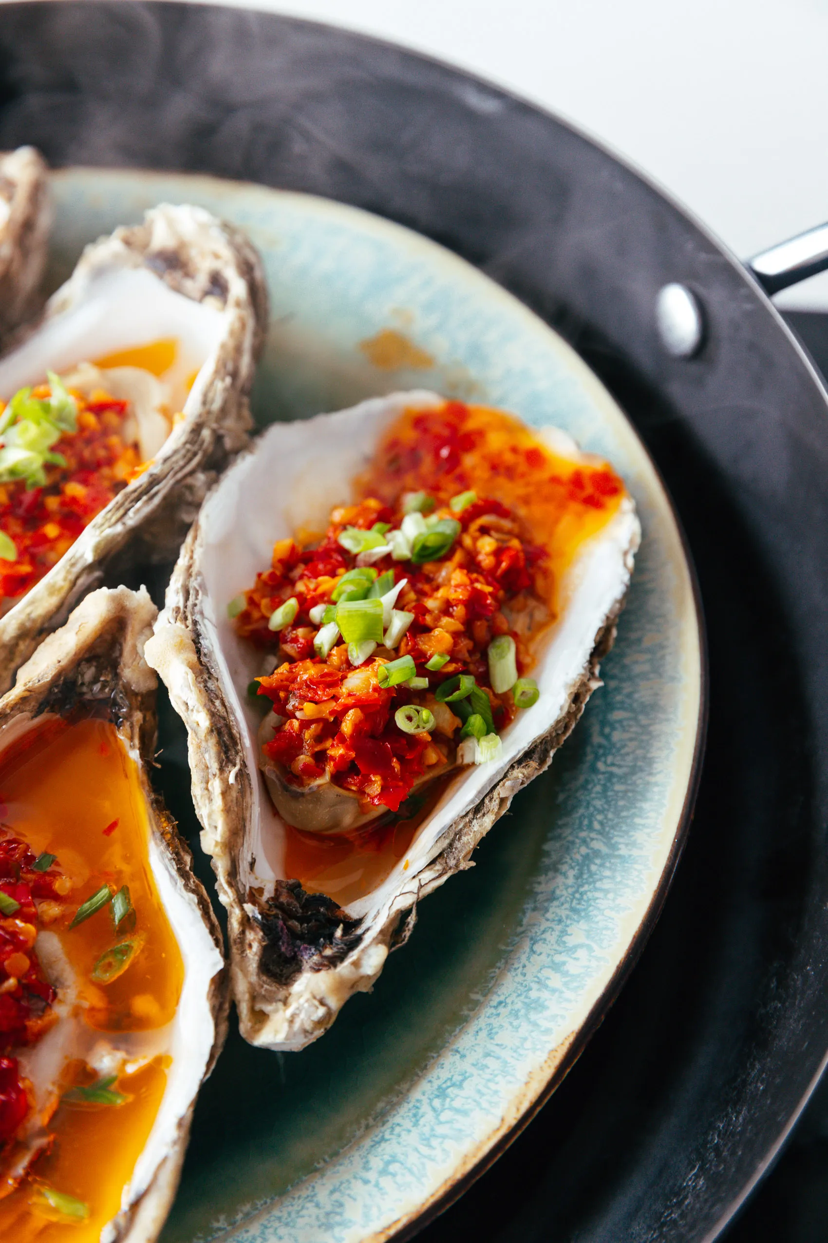 Chinese garlic chili sauce with steamed oyster | chinasichuanfood.com