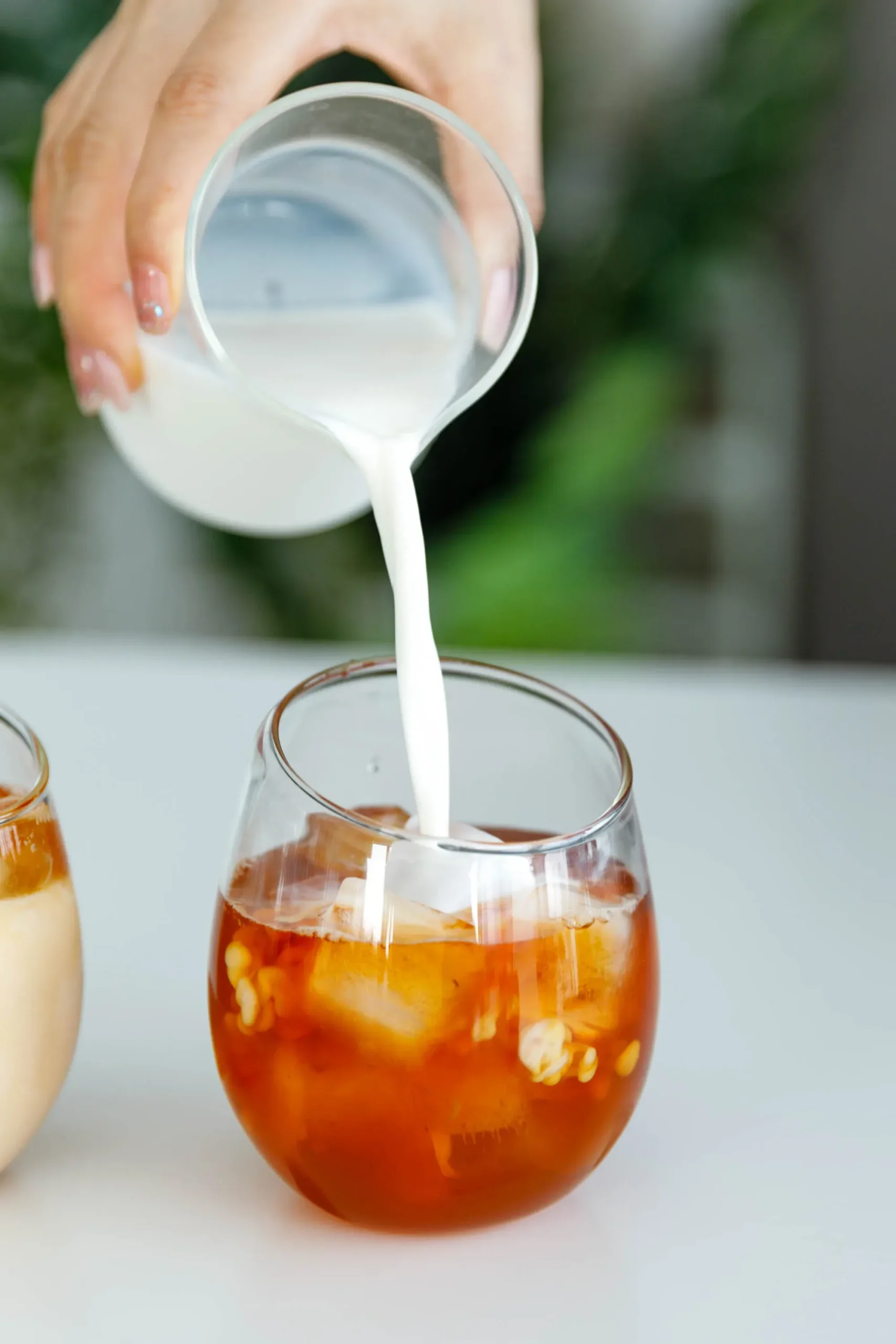 watermelon popping boba tea